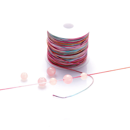 Nylon Rainbow Variegated Beading Thread 0.8mm Diameter 60m Spool 2