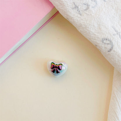 Dual Color Butterfly Bow Heart Acrylic Beads 17mm Glossy Gradient 100pcs 5