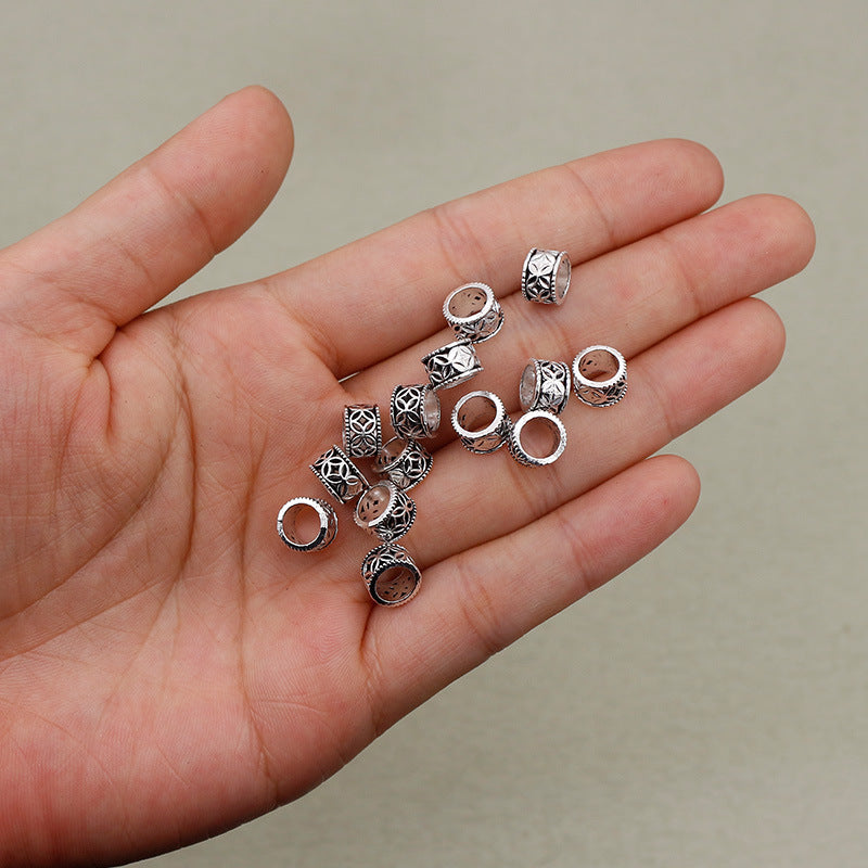 Alloy Hollow Coin Patterned Spacer Beads 8*5mm Antique Silver 100pcs 4