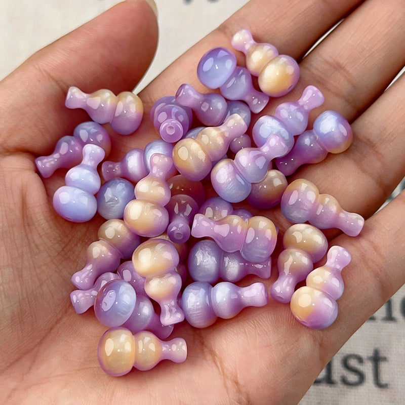 Imitation Agate Gourd Resin Beads 10mm Gradient Colors 10pcs 7