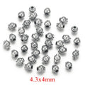 Stainless Steel Lantern Crimp Metal Beads 4/5/6mm Mixed Finish 20pcs 5