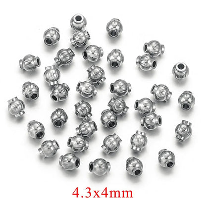 Stainless Steel Lantern Crimp Metal Beads 4/5/6mm Mixed Finish 20pcs 5