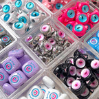 Cat Eye and One-Eyed Beast Metal Beads 10mm Baking Painted 10pcs 2