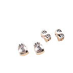 Money Bag and Dollar Sign Metal Beads 12mm Silver Tone Large Hole 30pcs 5
