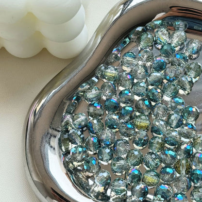 Vintage Faceted Round Glass Beads 8mm Iridescent 50pcs 20