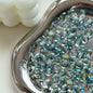 Vintage Faceted Round Glass Beads 8mm Iridescent 50pcs 20