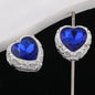 Double-Sided Heart Rhinestone Beads 22mm Alloy Encrusted 10pcs 6