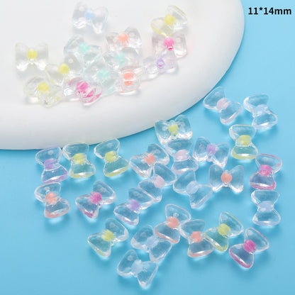 Transparent Flower Acrylic Beads Candy Color Mixed Shapes 100pcs 12