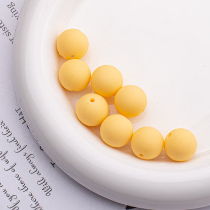 Rubberized Round Acrylic Beads 16mm Solid Color 20pcs 3
