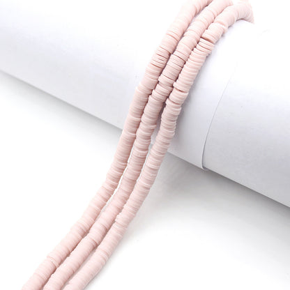 Flat Clay Beads 6mm Solid Color Polymer Spacer Beads 10strands 41