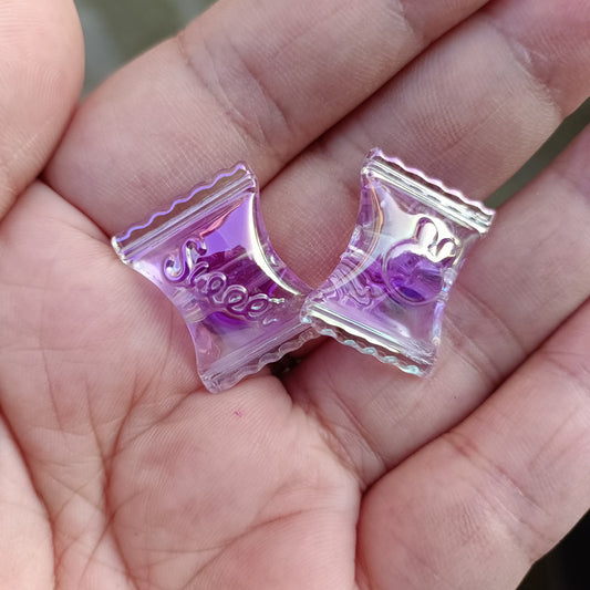Transparent Candy Bag Acrylic Beads 17x21mm UV Plating 100pcs 2