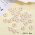 Imitation Shell Daisy Acrylic Beads 11mm Enamel Painted 20pcs 6