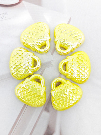 UV Plating Handbag Acrylic Beads 23x22x7mm Pastel Glossy 50pcs 11