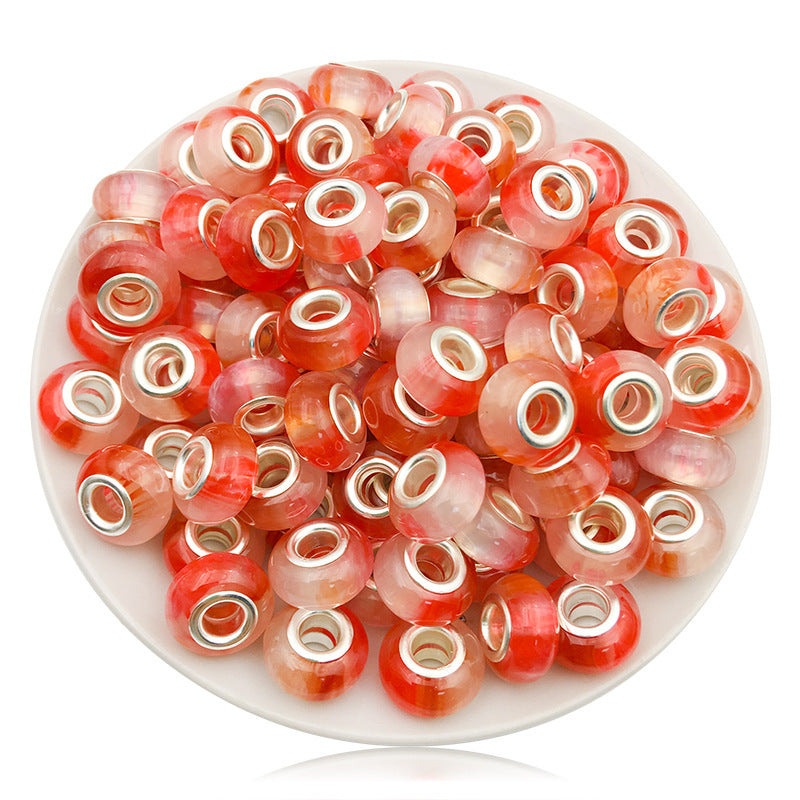 Gradient Resin Spacer Beads 13mm Matte Imitation Opal 40pcs 8