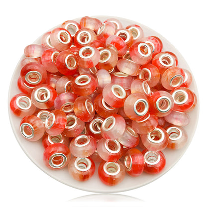 Gradient Resin Spacer Beads 13mm Matte Imitation Opal 40pcs 8