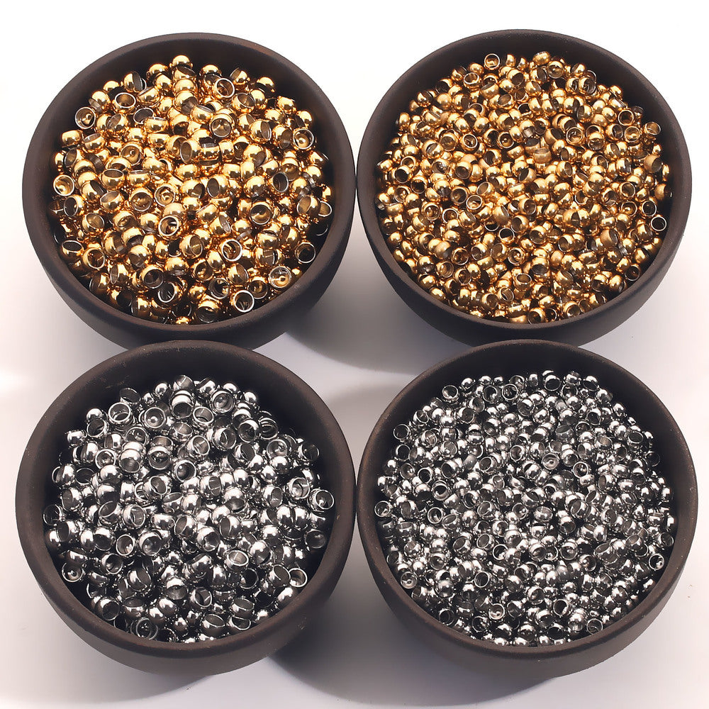 Stainless Steel Flat Crimp Metal Beads 1.5-4mm Mixed Sizes 100pcs 4