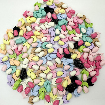 Tulip Metal Beads 14mm Two-Color Baking Painted Alloy 10pcs 6