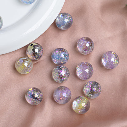 Dyed Core Imitation Opal Resin Beads 8mm Round Mixed Colors 40pcs 6
