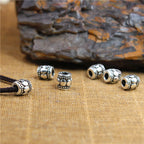 Elliptical Tube Metal Beads 7mm Oxidized Silver Tone Tibetan 50pcs 3