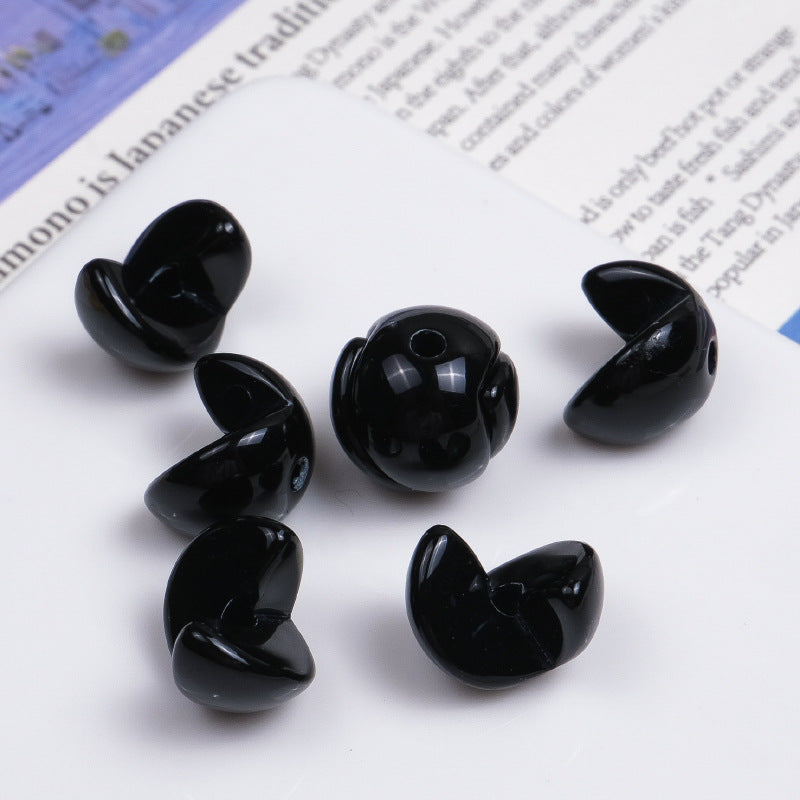 Solid Color Snap-fit Half Sphere Acrylic Beads 12mm Glossy 100pcs 6