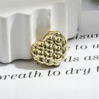 Plating Heart Acrylic Beads 17mm Metallic Gold Silver Waffle 50pcs 6
