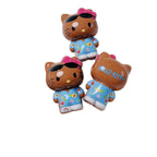 3D Painted Acrylic Beads 26mm Sun Kissed Hello KT Character 5pcs 5