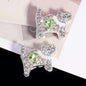 Double-Sided Cat Rhinestone Beads 22mm Full Pave Alloy 3pcs 7