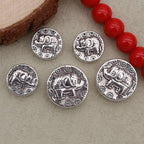 Flat Metal Beads 15mm 20mm Thai Elephant Ganesha Antique Silver Tone 20pcs 2