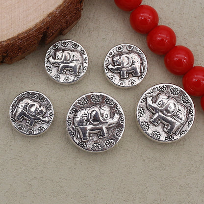 Flat Metal Beads 15mm 20mm Thai Elephant Ganesha Antique Silver Tone 20pcs 2