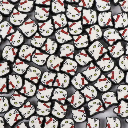 Kitty Cat Clay Beads 10mm Polymer Cartoon Character 100pcs
