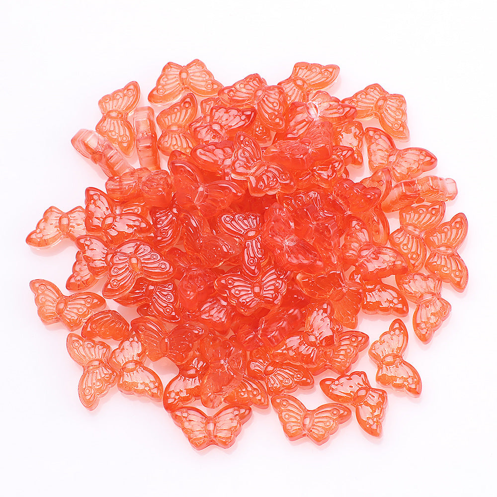 Czech Glass Beads Butterfly 8 15mm Dual Color Gradient Transparent 50pcs 14