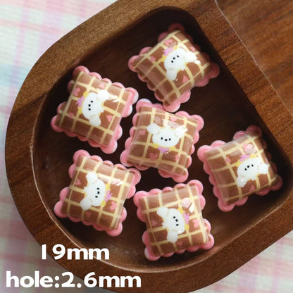 Cartoon Lace Pillow Acrylic Beads 19mm Colorful Mixed 20pcs 10