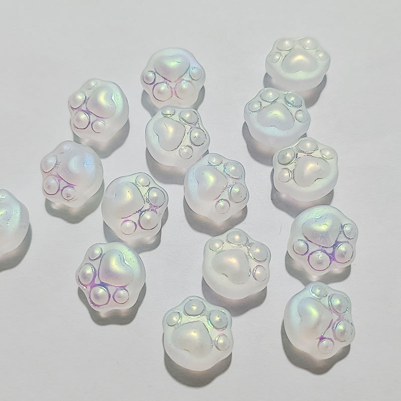 Vintage Cat Claw Glass Beads 15mm Glossy Translucent Colors 50pcs 16