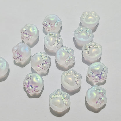 Vintage Cat Claw Glass Beads 15mm Glossy Translucent Colors 50pcs 16