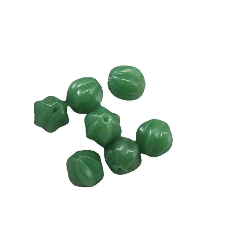 Pumpkin Glass Beads 10mm Imitation Jade Transparent Colors 20pcs 5