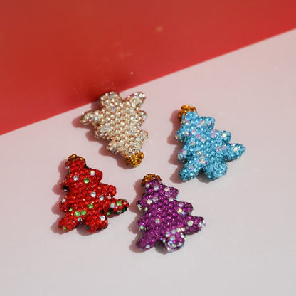 Polymer Clay Christmas Tree Rhinestone Beads 30mm Festive Holiday 10pcs 6