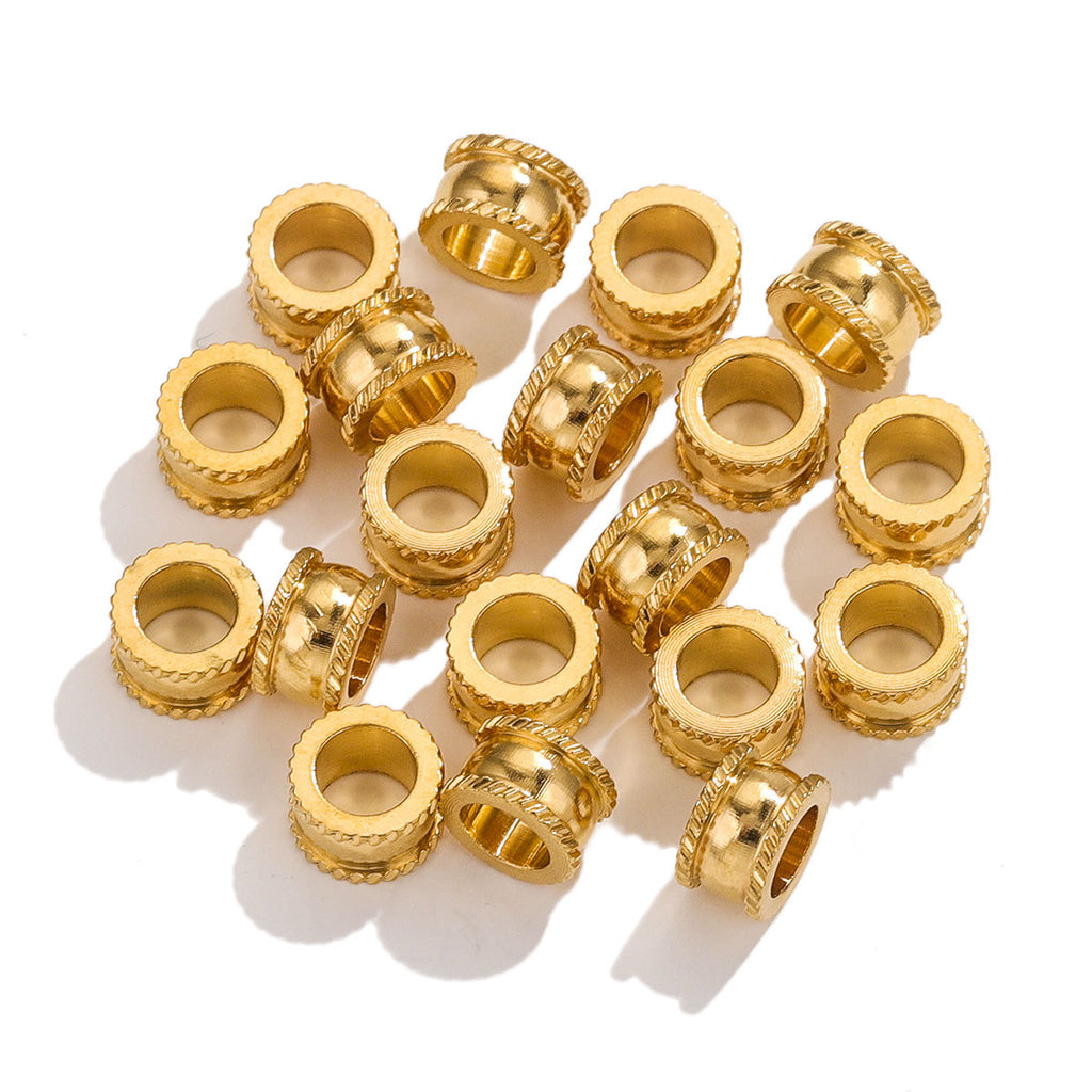 Stainless Steel Lace Spacer Beads 9mm Large Hole 20pcs 2