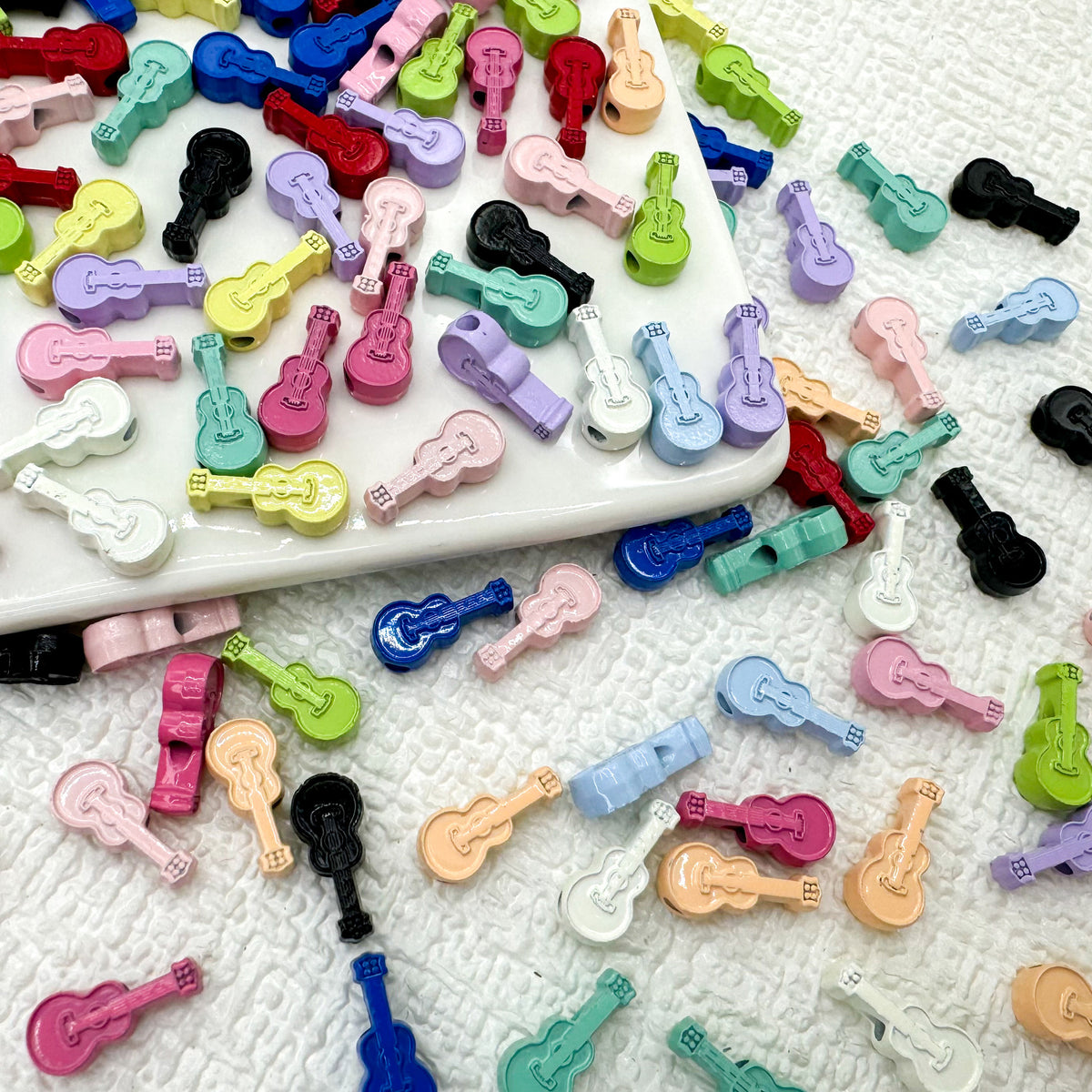 Guitar Metal Beads 12mm Baked Painted Multicolor 20pcs 3