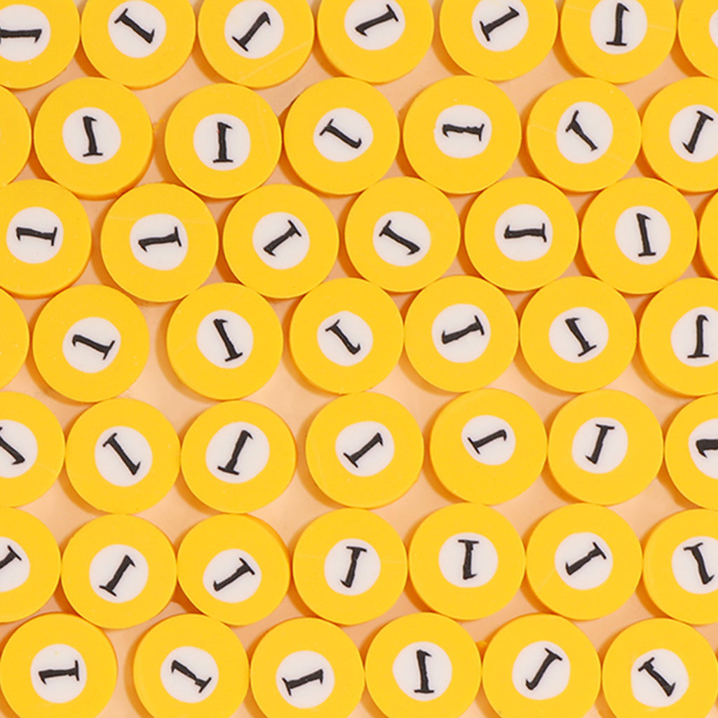 Flat Clay Beads 9mm Billiards Series Colorful Pool Ball 100pcs 6