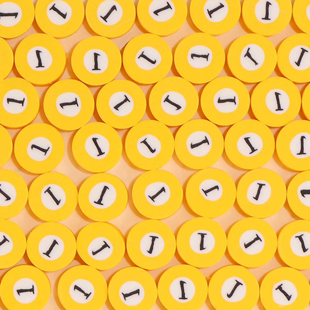 Flat Clay Beads 9mm Billiards Series Colorful Pool Ball 100pcs 6