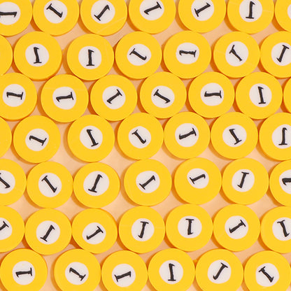 Flat Clay Beads 9mm Billiards Series Colorful Pool Ball 100pcs 6