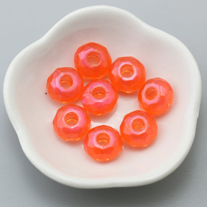 Acrylic Faceted Spacer Beads 15mm Large Hole 40pcs 20