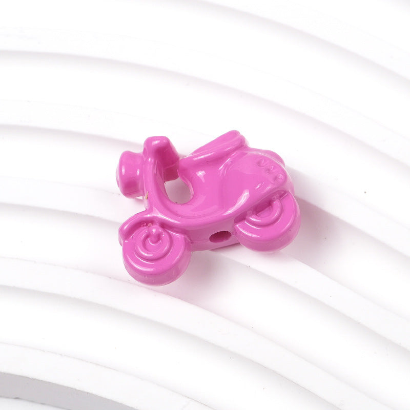 Painted Scooter Acrylic Beads 19mm Glossy Cartoon Colorful 50pcs 13