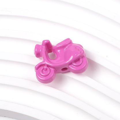 Painted Scooter Acrylic Beads 19mm Glossy Cartoon Colorful 50pcs 13