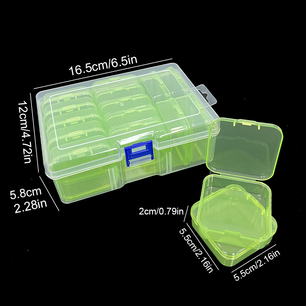Plastic Bead Organizer Box 16.5x12x5.8cm 14 Compartments Colorful 1set 8