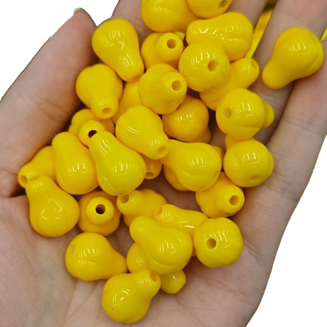 Baking Painted Pear Acrylic Beads 12-16mm Solid Colors 50pcs 5