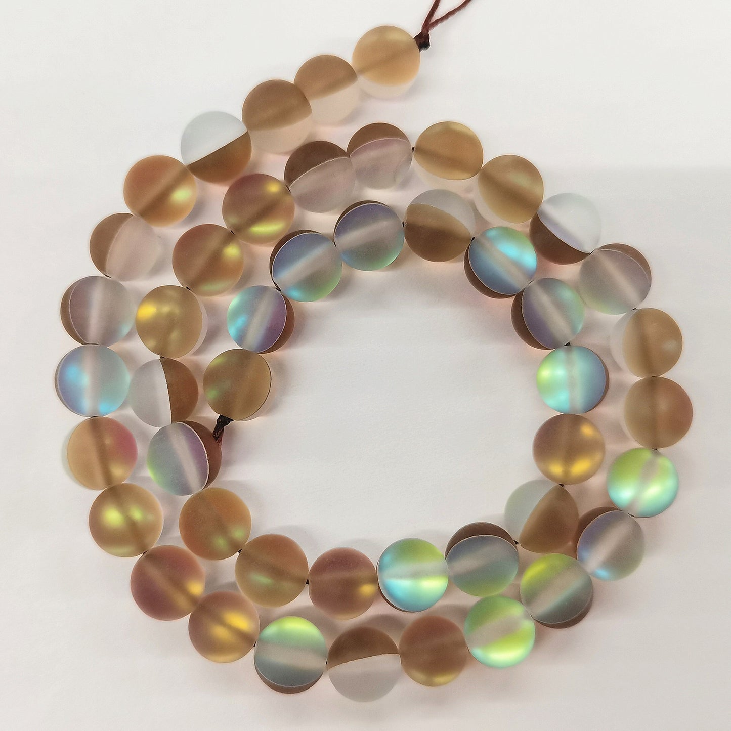 Matte Colorful Iridescent Mermaid Glass Beads 6mm 62pcs 23