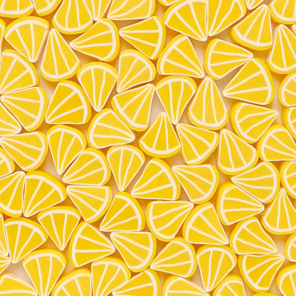 Flat Clay Beads 10mm Citrus Fruit Polymer Mixed Colors 100pcs 6