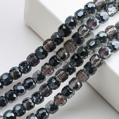 Faceted Glass Beads 14mm Large Hole Electroplated Multicolor 10pcs 16