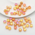 Flat Rose Glass Beads 6mm Iridescent Plating Floral Cube 50pcs 6